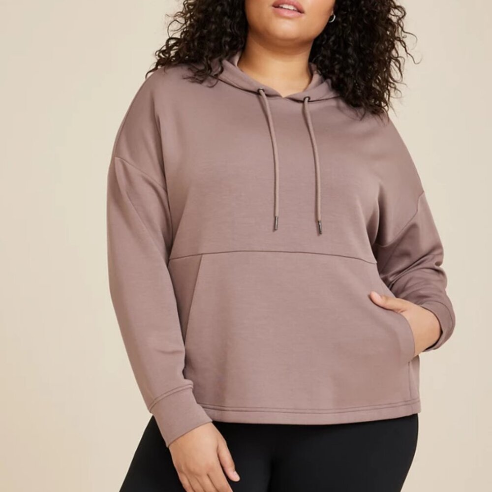 Maurices Purple Taupe Scuba Hoodie